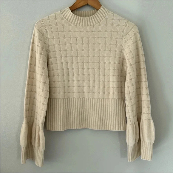 Rebecca Taylor Lantern Sleeve Mock Neck Sweater - Picture 1 of 8